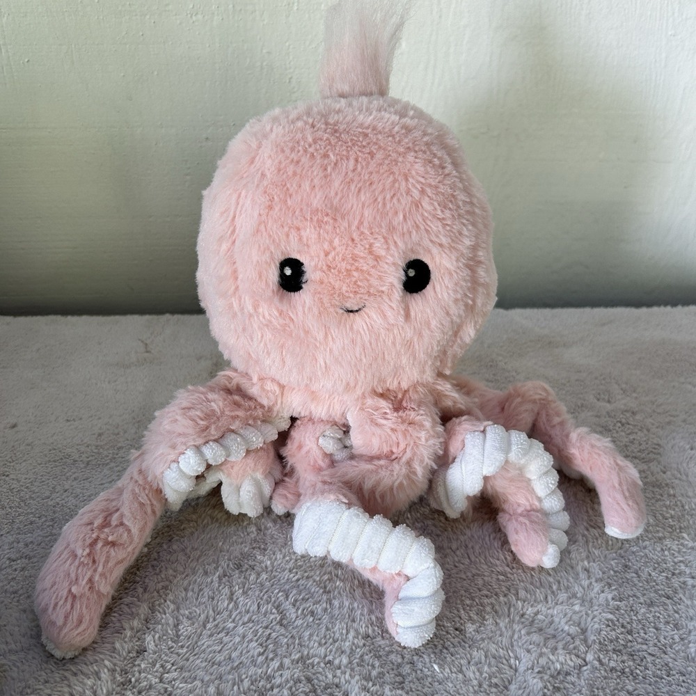 Mon Ami Oda Octopus Plush Stuffed Animal Pink Sea Creature 14" Cute Soft EUC